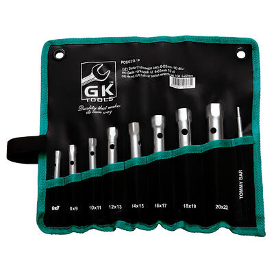 GK TOOLS Sada trubkových klíčů 9 dílů | 6-22 mm, textilní obal - 1