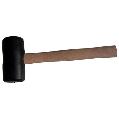 Palička gumová černá - dřevěná násada | 65 mm