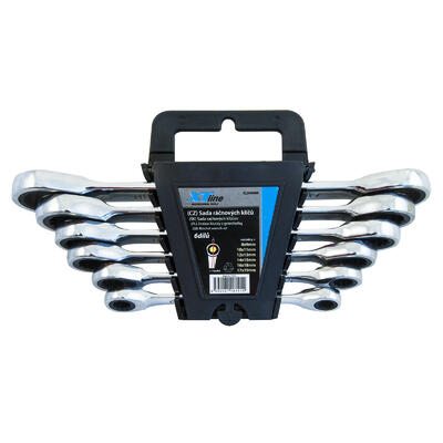 XTLINE Sada ráčnových klíčů oboustranných 72 zubů, 7 dílů | 8-19 mm, plastový držák - 1