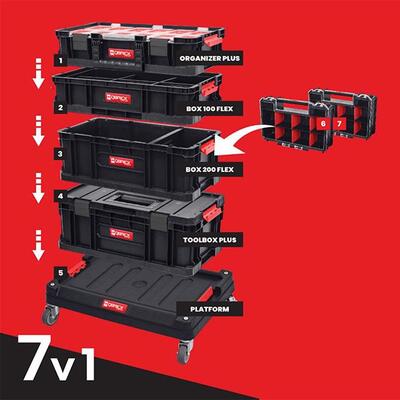 QBRICK Set boxů Qbrick TWO Cart s podvozkem 7v1 | 595x395x825 mm - 2