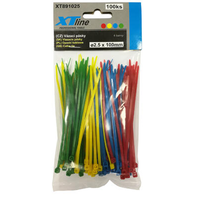 XTLINE Vázací pásky nylonové barevné | 100x2,5 mm, 1bal/100ks - 2