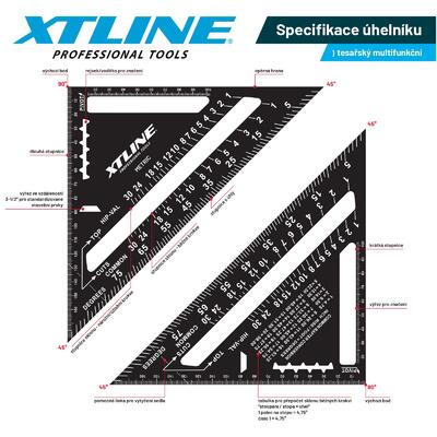 XTLINE Úhelník tesařský multifunkční | 150 mm - 3