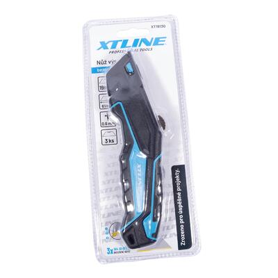 XTLINE Nůž výsuvný bezpečnostní + náhradní břity | SK4, 19 mm - 3