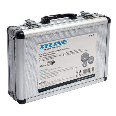 XTLINE Sada vykružovacích bimetalových korunek 13 dílů | 19-64 mm, hlinikový box - 3