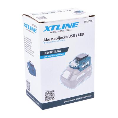 XTLINE Nabíječka s LED svítidlem 60 lm, 18 V | 1.5 A - 4