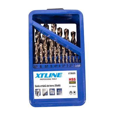 XTLINE Sada vrtáků do kovu cobalt HSS-Co 5 25 dílů | 1-13 mm, kovový box - 4