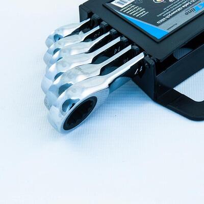 XTLINE Sada ráčnových klíčů oboustranných 72 zubů, 7 dílů | 8-19 mm, plastový držák - 4