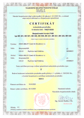 Bezpečnostní kování FAB BK301/72 IROX - 4