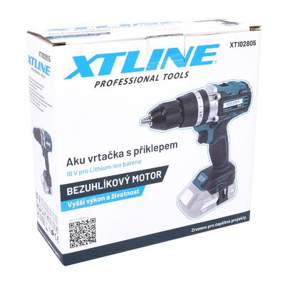 XTLINE Aku vrtačka s příklepem bezuhlíková 18 V, 70 Nm - 6